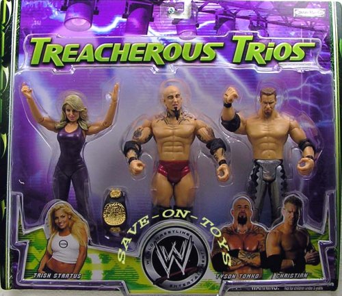 Jakks Pacific WWE 2005 - Treacherous Trios - Exclusive 3-Pack - TRISH STRATUS TYSON TOMKO CHRISTIAN