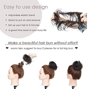 Human Hair Bun Extensions Bun Hair Pieces Remy Hair Bun Messy