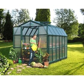 Rion STC48GG 8'6' ' W x 16' L Green Giant Greenhouse, 3 Roof Vents - Hunter Green by Greenhouse Supplies