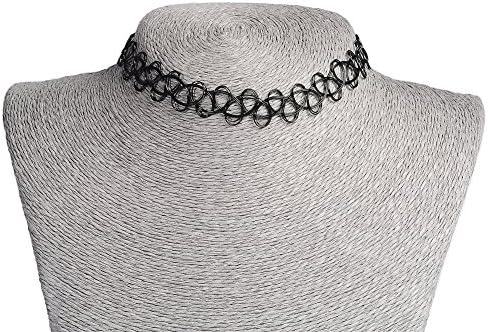 RainbowMall Handmade Vintage Henna Stretch Tattoo Choker Henna Hippy Necklace Black