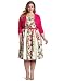 Jessica Howard Women's Plus-Size Bouquet Belted Dress, Multi, 24W