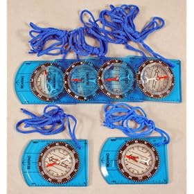 QTY:6- Map Reading Land Navigation Compass With Scale !