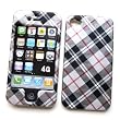 Apple iPhone 4 & 4S Snap-on Protector Hard Case Texturized "Grey Plaid" Design