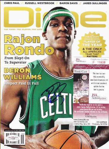 Rajon Rondo Boston Celtics Signed Autographed Dime Magazine Jsa Coa Matching Numbers