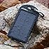 Levin Dual USB Port 6000mAh Portable Solar Panel Charger for iPhones, Windows and Android Phones - Pure Black