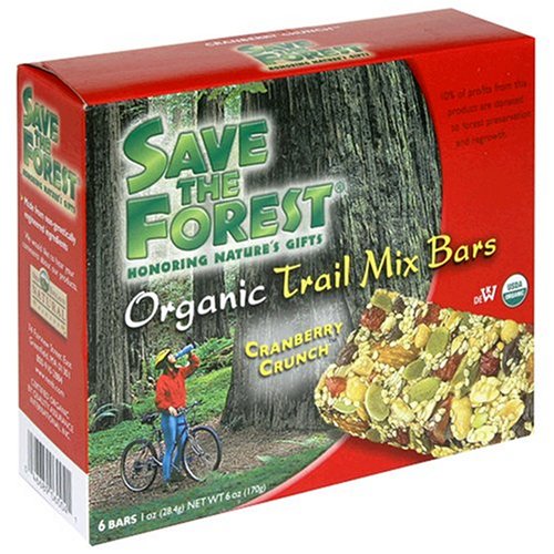 Save The Forest Organic Cranberry Crunch Trail Mix Bar, 6-Count Box (Pack of 6) by Save the Forest