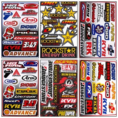 Graphic Racing Sticker Decal Motocross ATV Dirt 6 Sheets R601-1