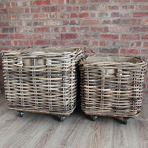 Best Cowshed Interiors Extra Large Square Log Toy Baskets With Wheels