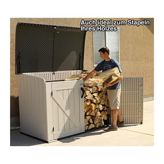 Lifetime XXL Kunststoff Mülltonnenbox, Gerätebox, Aufbewahrungsbox