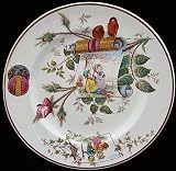 Polychrome Aesthetic Movement Plate ~ ROSEBUD 1883