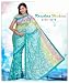 Aqua Green Party wear contemporary georgette sari fabric / saree / wrap