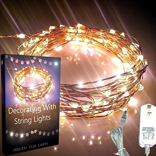 Fairy Lights Starry Lights 20 Ft / 120 Leds Warm White. Flexible Copper Wire. Plus Gift Box and String Light Decoration E-book. White 110/240v Dual Power.