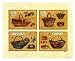 LAURENCE DAVID 4 PANIERS VENDANGE 14.25X17.75 LEISURE BROWN BEIGE ART PRINT D743