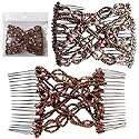 1 Stück Haarspange braun (1) mit Perlen Haarschmuck Haarklammer Haarklemme Haarkamm ( Trendhaarschmuck ) 1111
