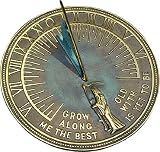 Rome RM2345 Brass Father Time Sundial with Verdigris Highlights