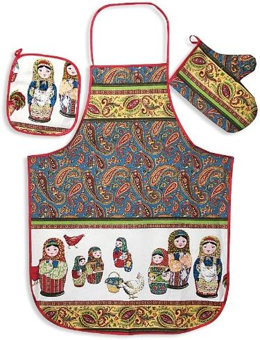 'Matryoshka' (Nesting Doll) 3-piece Kitchen Textile Set