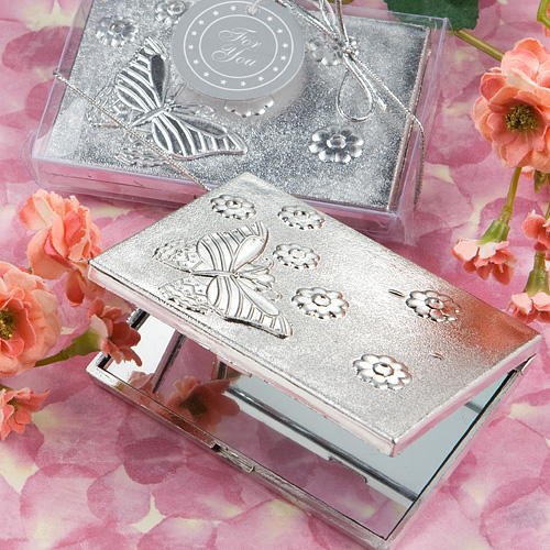 Elegant Reflections Collection Butterfly Design Mirror Compact, 240