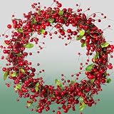 28 Red Berry Holiday Wreath, Thick Birch Backing, Holiday Wreath, Christmas Red All Branches Individually Wired, Christmas Decoration