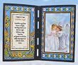 Heavenly Angel Girl Stained Glass Plaque in English or Spanish, 10" x 7" - MADE IN ITALY