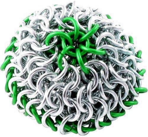 Dragon Droppings Chain Mail Metal Footbags-Silver and Green