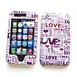 Apple iPhone 3G & 3GS Snap-on Protector Hard Case Image Cover "Love Love Love" Design