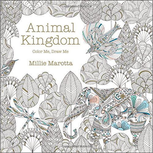 Adult Coloring Book: Stress Relieving Patterns -- Animal Kingdom Coloring Book for Adults Relaxation (free bonus sheet of stickers included, sticker sheet designs may vary)