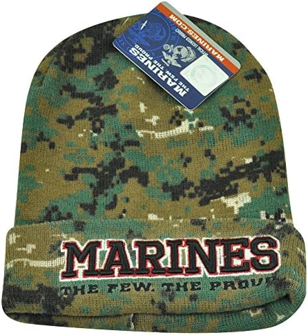 US Marines Corps The Few Proud Digital Camo Military Cuffed War Beanie Knit Hat
