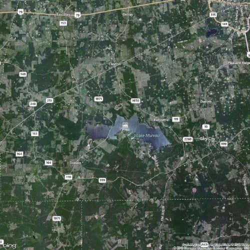 Lake Murvaul 2D Laser Carved Depth Map - Panola - TX - 8 inch x 10 inch