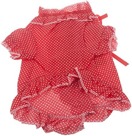Neewer® Spot Pattern Lace Stringy Selvedge Shirt Pet Dog Clothes Apparel Size S Red