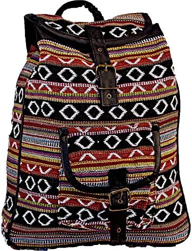 Boho Geometric Multicolored Backpack |Hippie Chic Casual Daypack