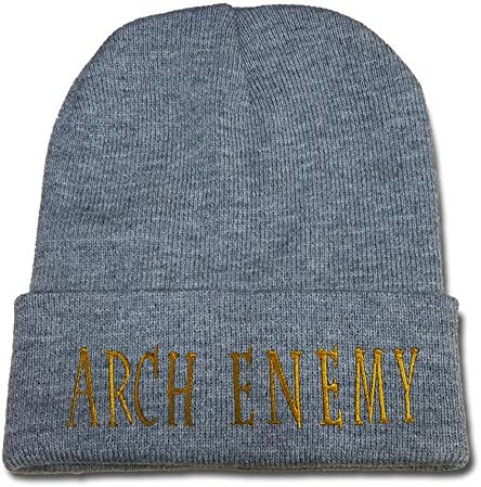 HAIHONG Arch Enemy Band Logo Beanie Fashion Unisex Embroidery Beanies Skullies Knitted Hats Skull Caps - Grey