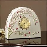 LENOX PINK CHERRY BLOSSOM PORCELAIN CLOCK by 