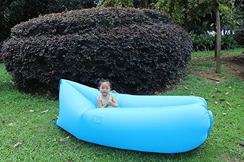 Kitoch® 2016 Newest Fast Inflatable Sleeping Bag same with Lamzac Hangout suitable for Camping &amp; Travel ,Air Mattress Bed Beach Sofa Only Need Ten Seconds (Blue)