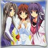 Decorative Japanese Anime Throw Pillow Covers Cushion Covers Pillowcase Clannad Kyou Tomoyo Kotomi , 16x16 Double-sided Design