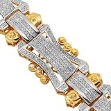 10K Yellow Gold Mens Diamond Bracelet 4.50 Ctw