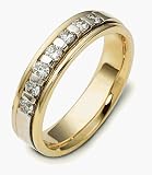 18 Karat Two-Tone Gold Designer Diamond Wedding Band Ring