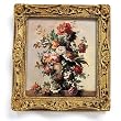 Overflowing Vase - Gold Frame Magnet with pop-out easel (2-3/4" x 2-1/2")