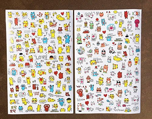 Cats, Bears, Rabbit Stickers - Korean Bushi for Notebook Mobile Phone Decoration 4 Pages