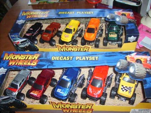Monster Wheels Diecast Playset with 5 Monster Trucks - Colors & Style May Vary