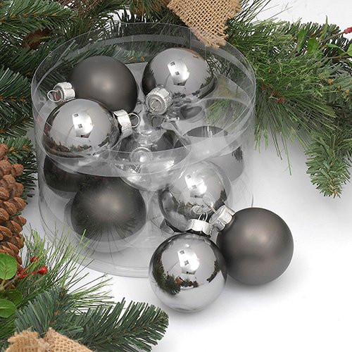 Graphite Glass Baubles