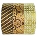 allydrew Holiday Washi Tape Rolls Decorative Masking Tapes Set - 3 Rolls (Imperial Gold)