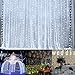 Led String Curtain Lights, Leaf 300led 9.8foot 8modes Linkable - White
