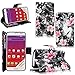 Cellularvilla Wallet Case for LG LS740 Volt Pu Leather Wallet Card Flip Open Pocket Case Cover Pouch (Black Pink Flower)