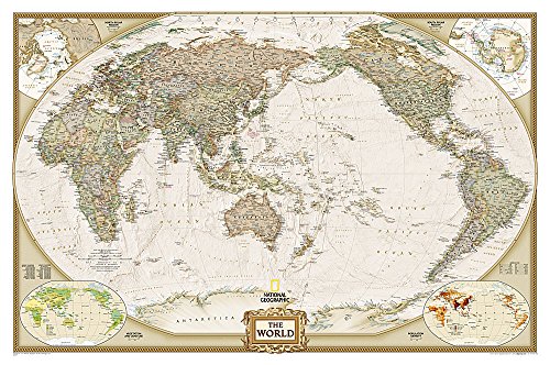World Executive, Pacific Centered [Tubed] (National Geographic Reference Map)
