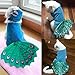 Pet Peacock Costume with Hat for Small Dogs & Cats Blue
