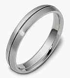 4mm Platinum Designer Comfort Fit Wedding Band Ring