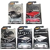 Hot Wheels, 2015 Exclusive James Bond 007 Collection, Bundle Set of 5 Die-Cast Cars, 1:64 Scale
