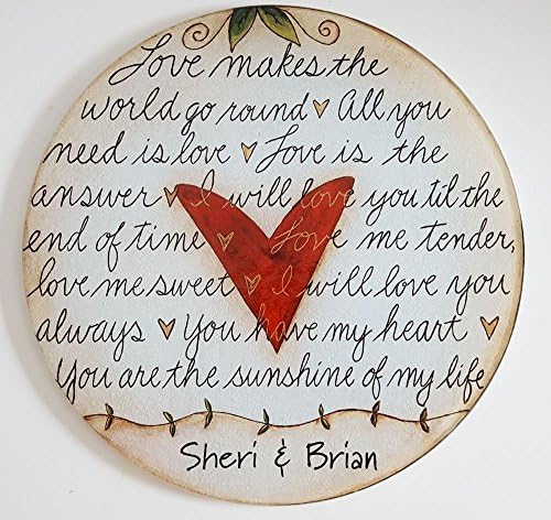 Personalized Wedding Plate or Glass Cutting Board for Wedding Gift or Anniversary Gift - Love Theme