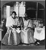 School girls in native dress, upper garment made of hemp gauze,
Philippine Islands Reprint (12 x 13 inches)