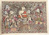 Original Art from India Madhubani Folk Paintings Home Decor Organic Color Paper 22 x 30 inches (madht051)